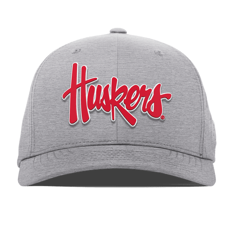 University of Nebraska "Huskers Script" Flexfit Performance Fitted Heather Gray