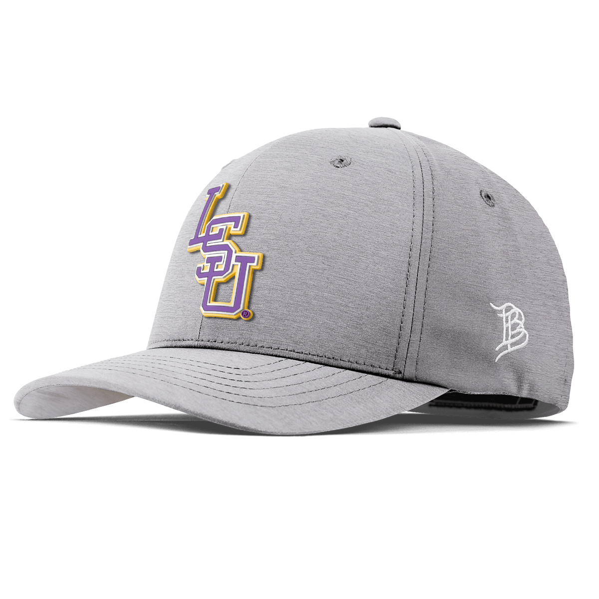 Louisiana State University "LSU Baseball Purple" Flexfit Performance Fitted Heather Gray