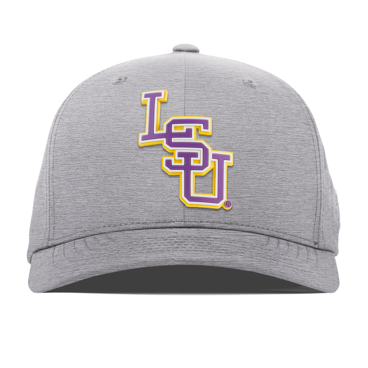 Louisiana State University "LSU Baseball Purple" Flexfit Performance Fitted Heather Gray