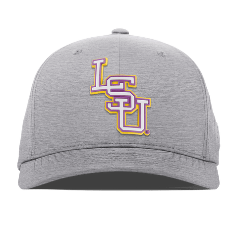 Louisiana State University "LSU Baseball White" Flexfit Performance Fitted Heather Gray