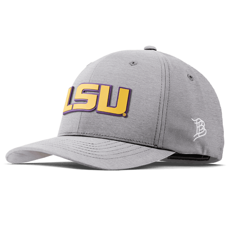Louisiana State University "LSU Gold Block" Flexfit Performance Fitted Heather Gray