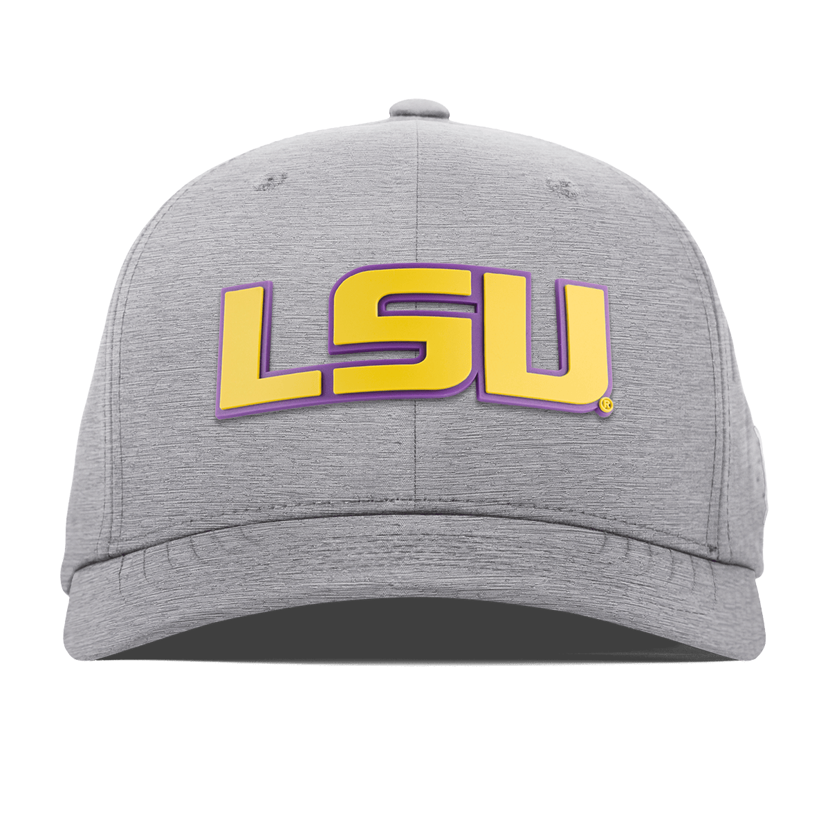 Louisiana State University "LSU Gold Block" Flexfit Performance Fitted Heather Gray