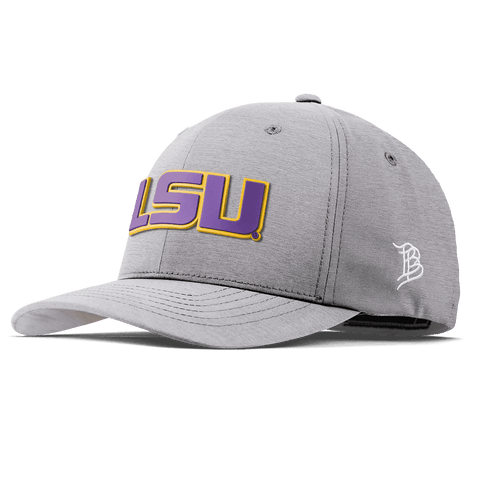 Louisiana State University "LSU Purple Block" Flexfit Performance Fitted Heather Gray