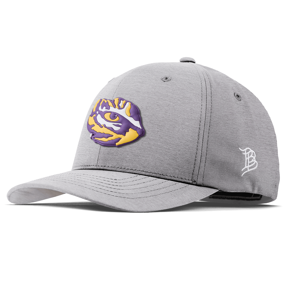 Louisiana State University "LSU Tiger Team Logo" Flexfit Performance Fitted Heather Gray
