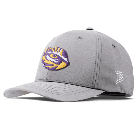Louisiana State University "LSU Tiger Team Logo" Flexfit Performance Fitted Heather Gray