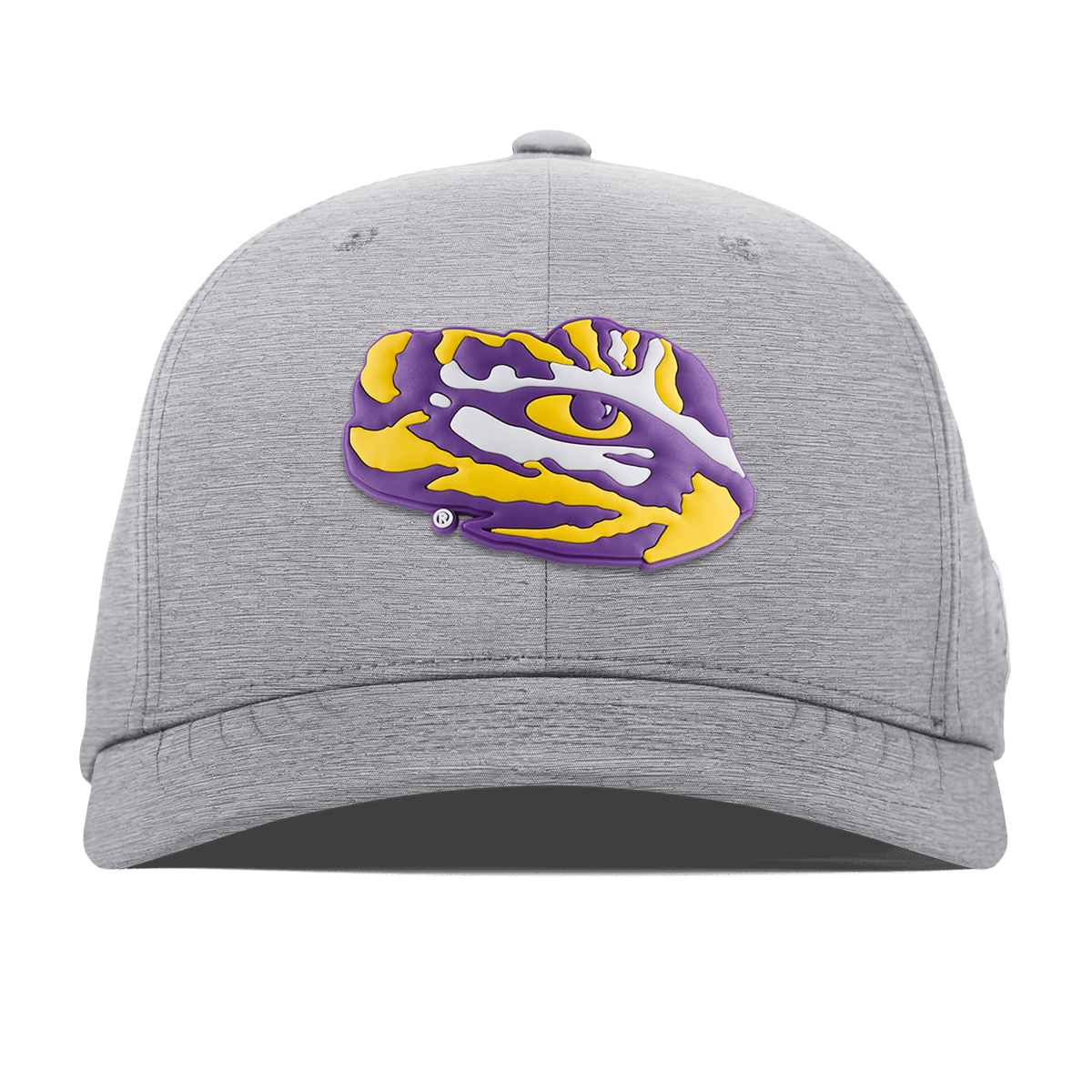 Louisiana State University "LSU Tiger Team Logo" Flexfit Performance Fitted Heather Gray