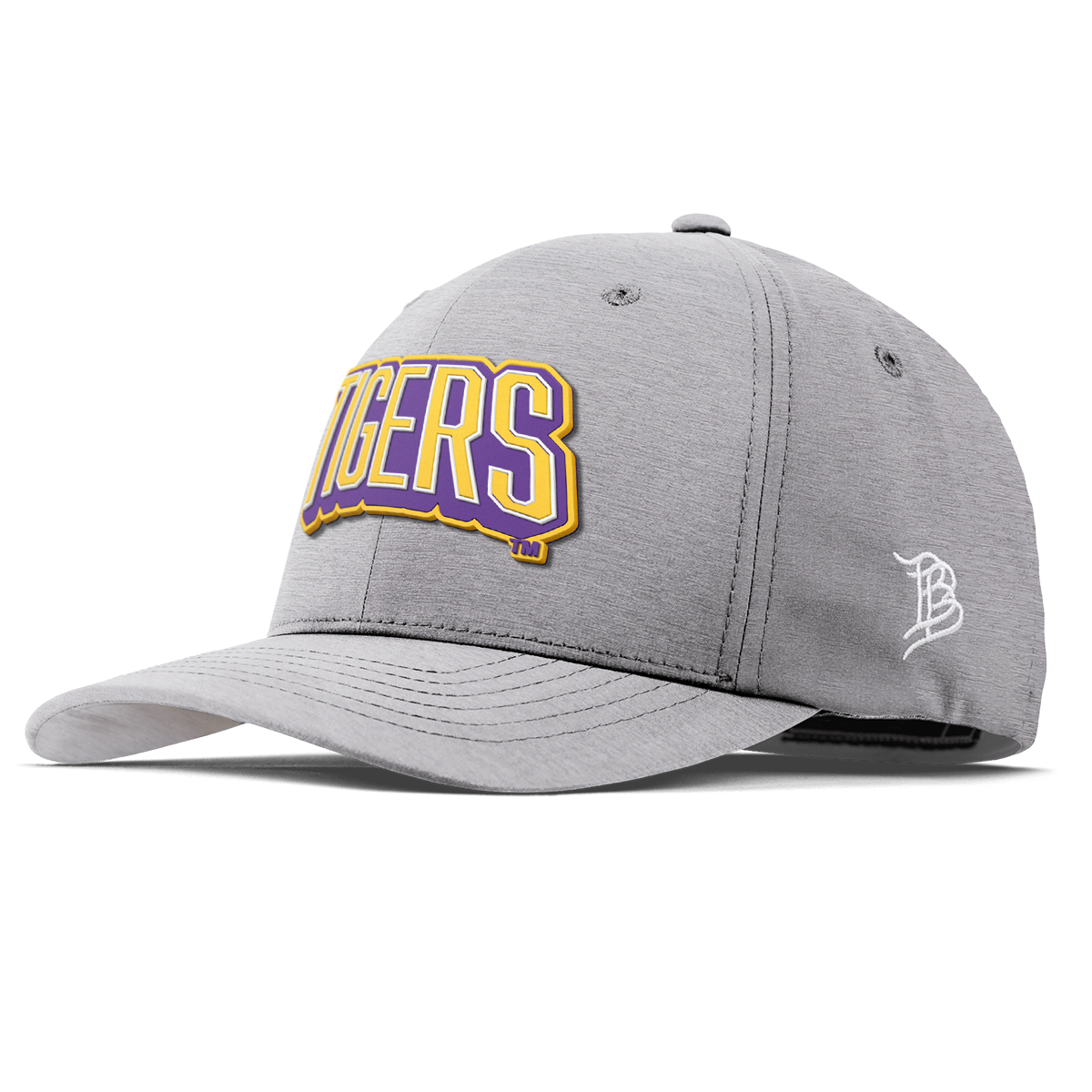 Louisiana State University "LSU Tigers Block" Flexfit Performance Fitted Heather Gray