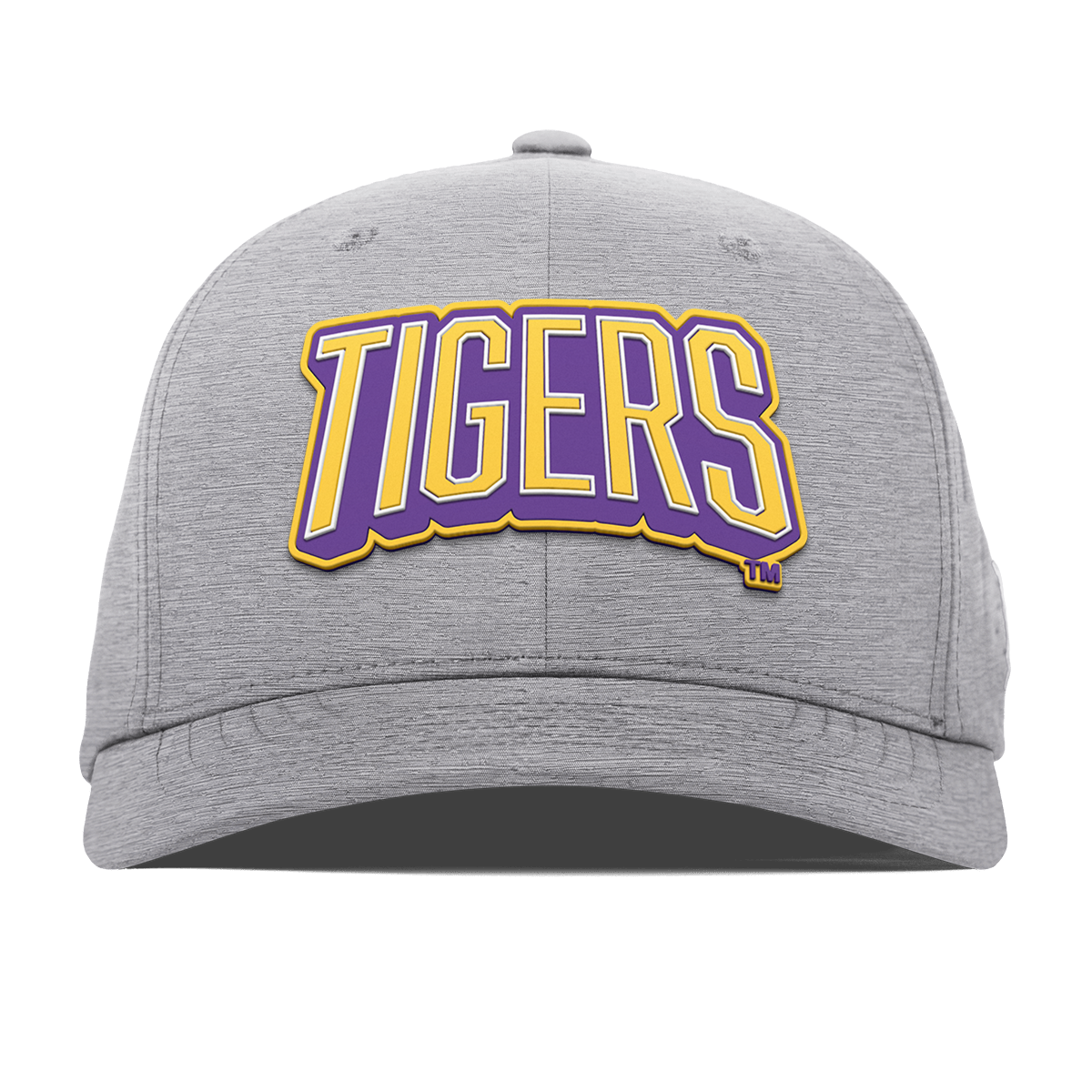 Louisiana State University "LSU Tigers Block" Flexfit Performance Fitted Heather Gray