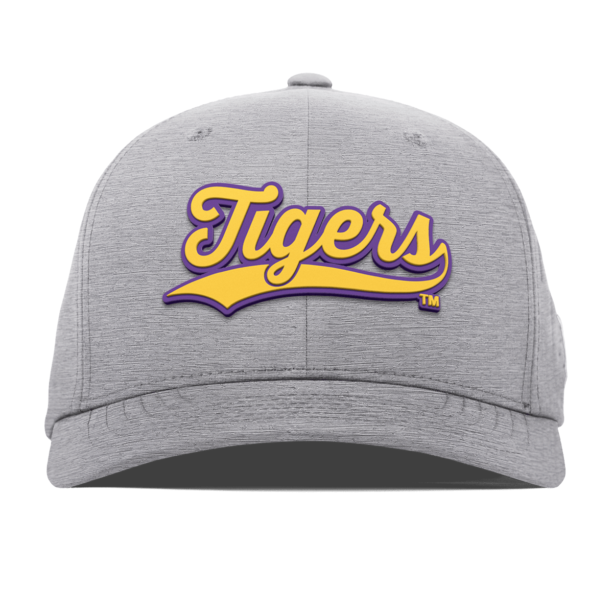 Louisiana State University "LSU Tigers Script" Flexfit Performance Fitted Heather Gray