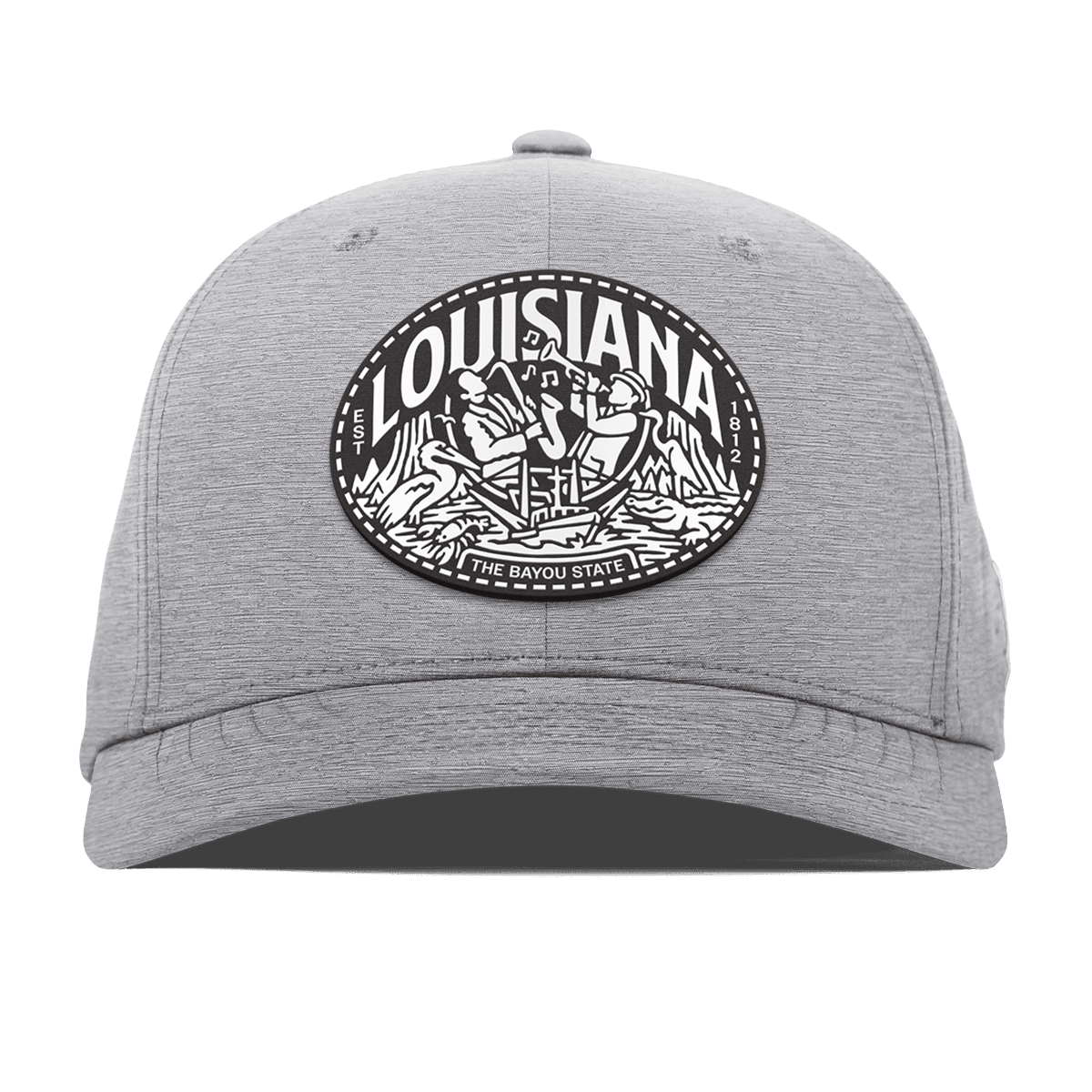 Louisiana Traveler Flexfit Performance Fitted Heather Gray