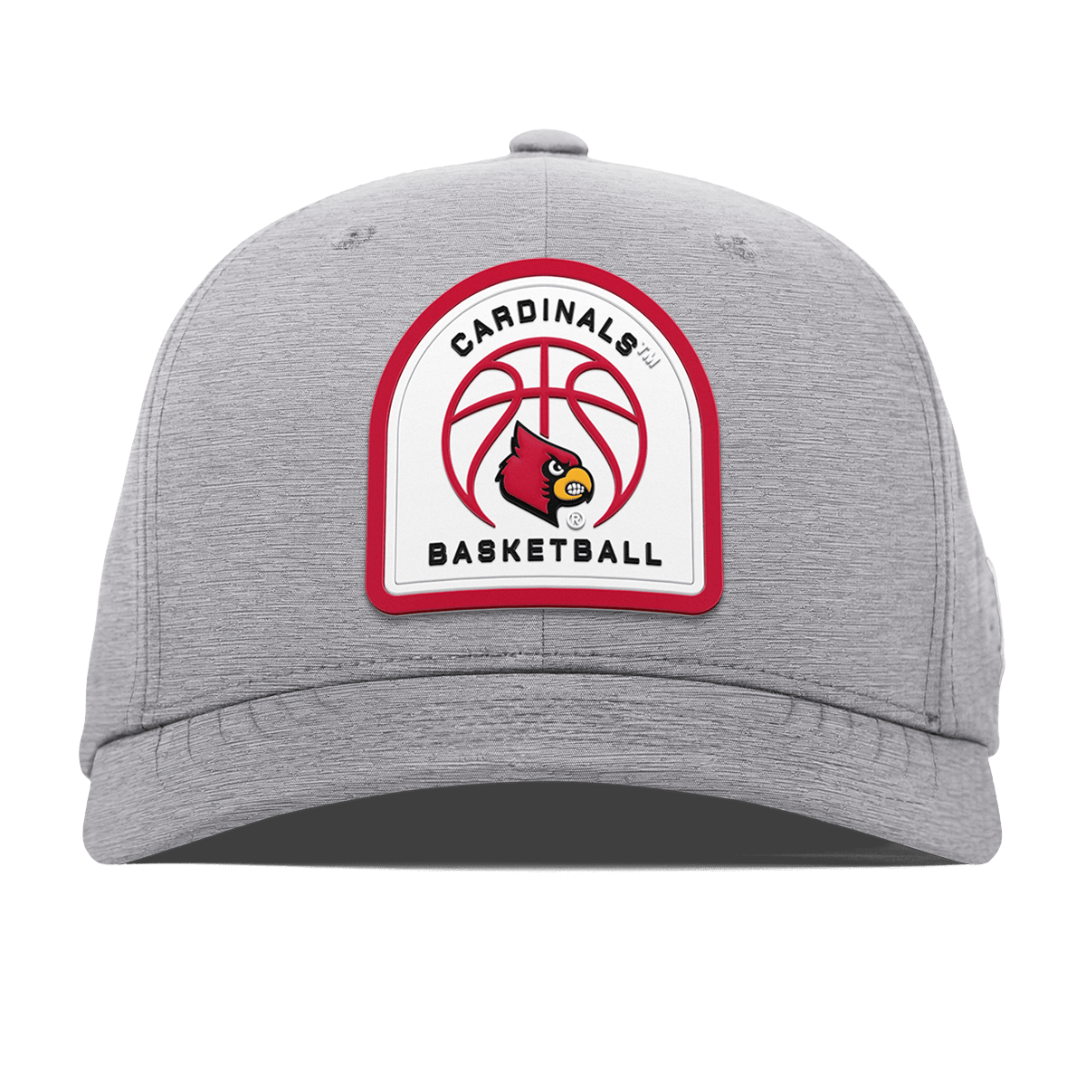 University of Louisville "Louisville Basketball" Flexfit Performance Fitted Heather Gray