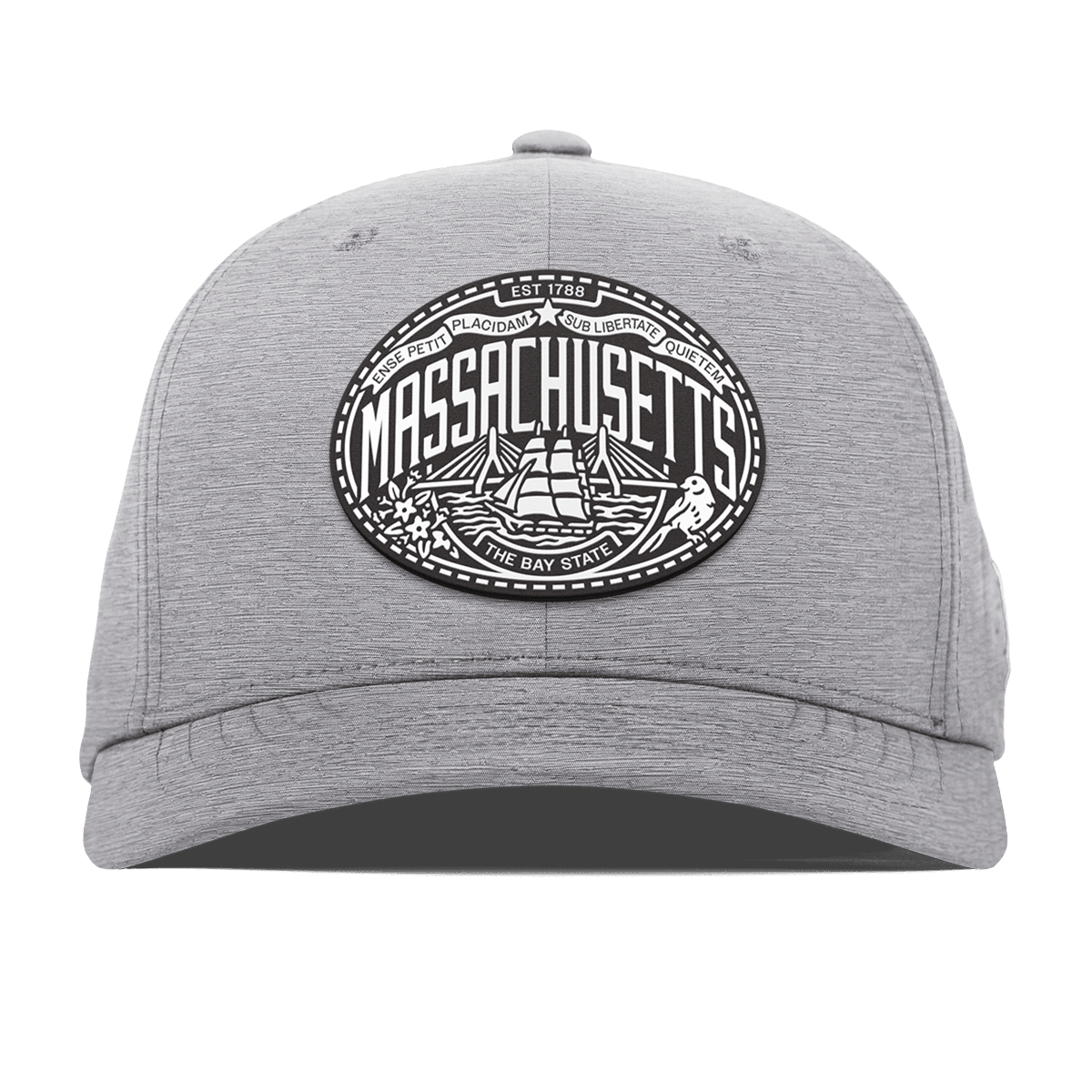 Massachusetts Traveler Flexfit Performance Fitted Heather Gray