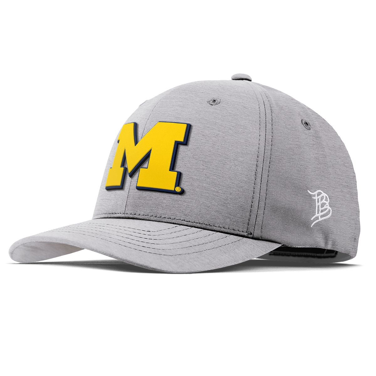 University of Michigan "Michigan Block" Flexfit Performance Fitted Heather Gray