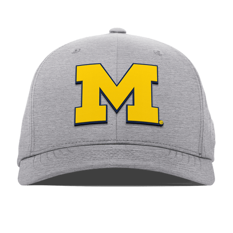 University of Michigan "Michigan Block" Flexfit Performance Fitted Heather Gray