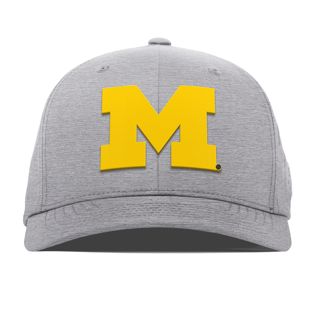 University of Michigan "Michigan Gold Block" Flexfit Performance Fitted Heather Gray