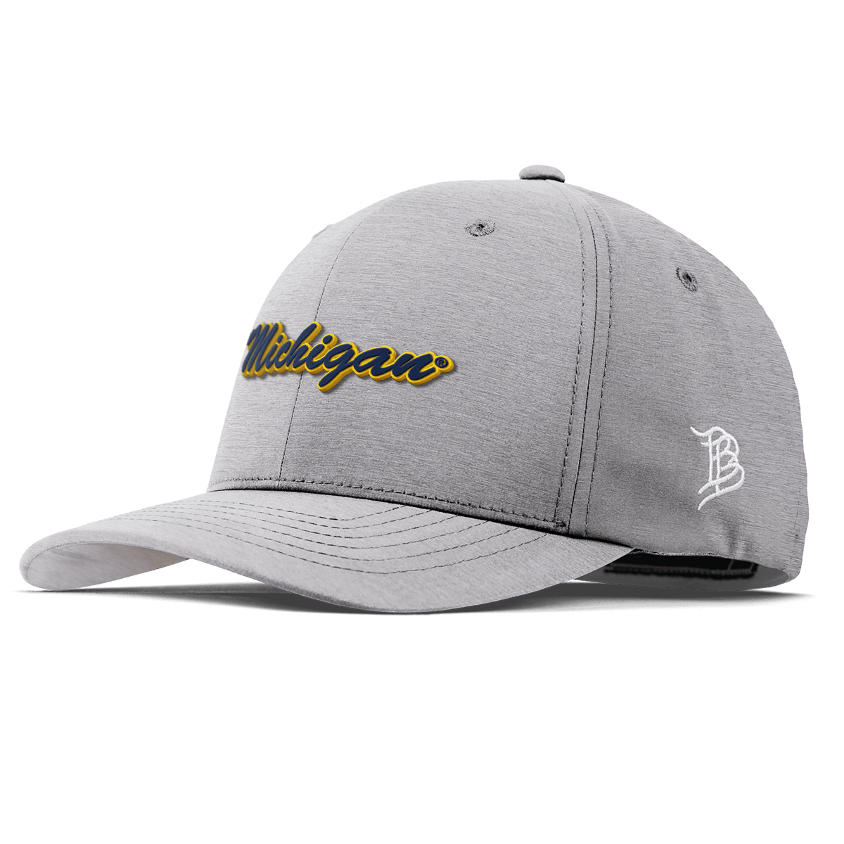 University of Michigan "Michigan Script" Flexfit Performance Fitted Heather Gray