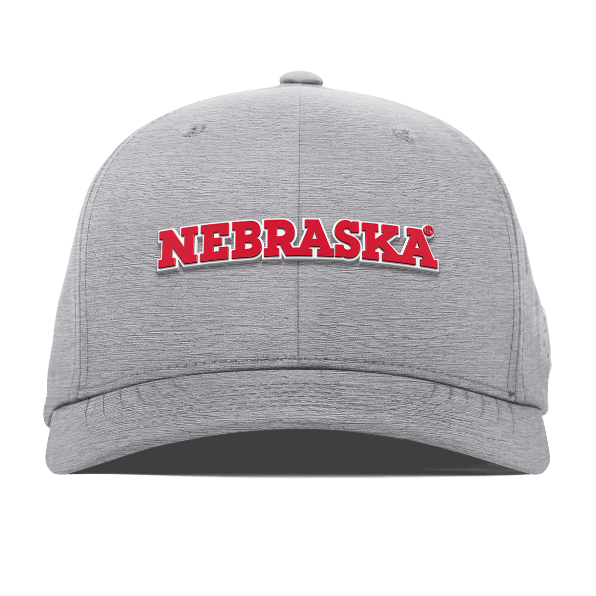 University of Nebraska "Nebraska Block" Flexfit Performance Fitted Heather Gray