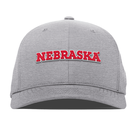 University of Nebraska "Nebraska Block" Flexfit Performance Fitted Heather Gray