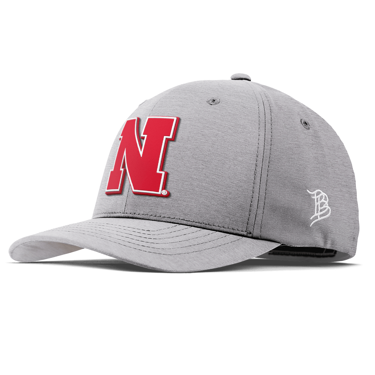 University of Nebraska "Nebraska Team Logo" Flexfit Performance Fitted Heather Gray