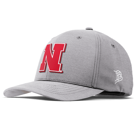 University of Nebraska "Nebraska Team Logo" Flexfit Performance Fitted Heather Gray