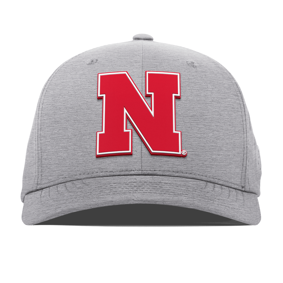 University of Nebraska "Nebraska Team Logo" Flexfit Performance Fitted Heather Gray