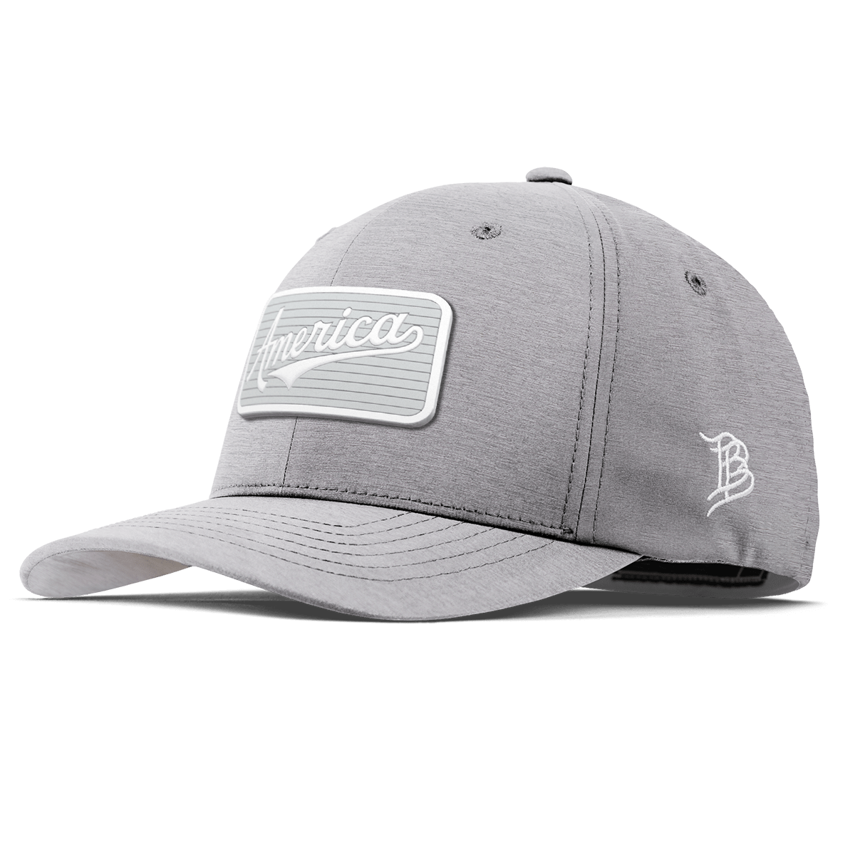 Pearl America Badge Flexfit Performance Fitted Heather Gray