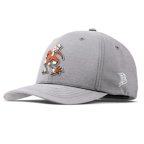 University of Miami "Sebastian the Ibis" Flexfit Performance Fitted Heather Gray