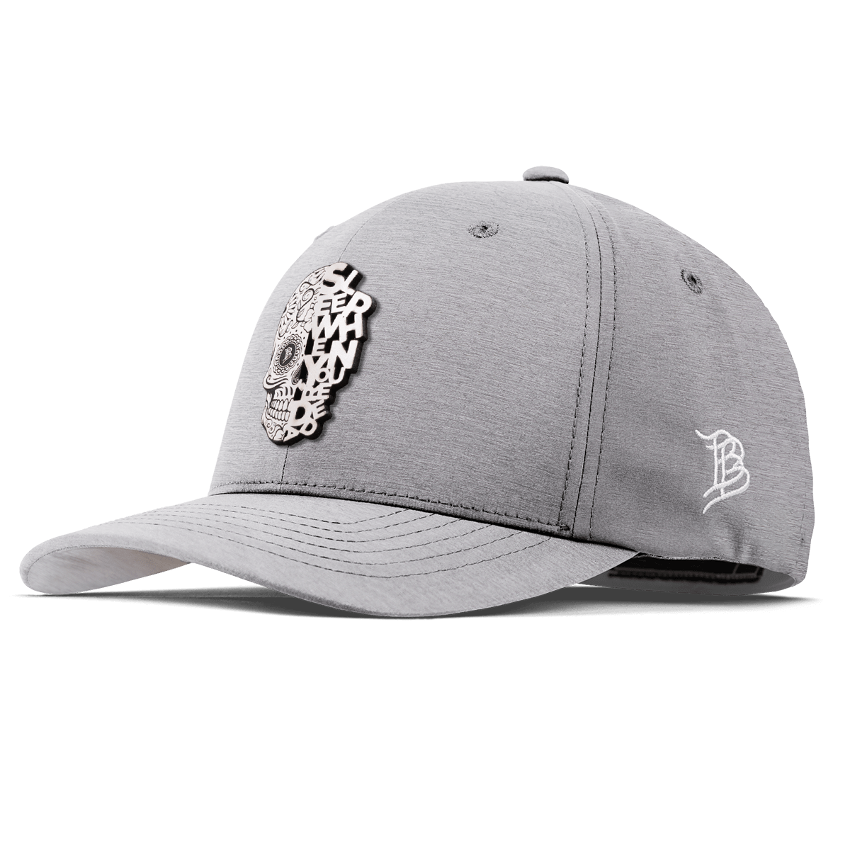 Sleep When You're Dead Skull Flexfit Performance Fitted Heather Gray