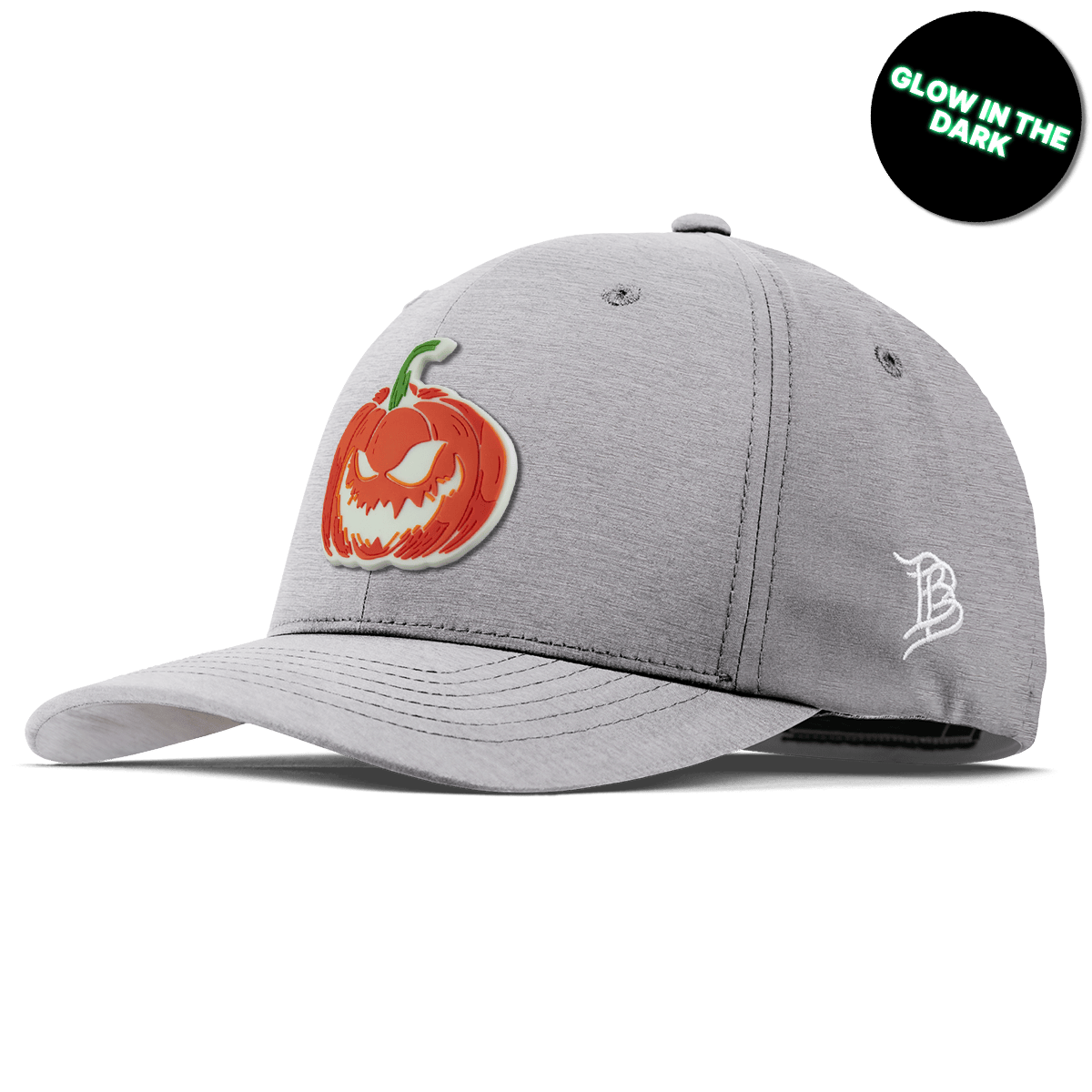 Jack-O-Lantern Glow Flexfit Performance Fitted Heather Gray