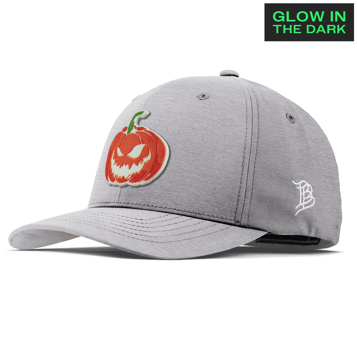Jack-O-Lantern Glow Flexfit Performance Fitted Heather Gray