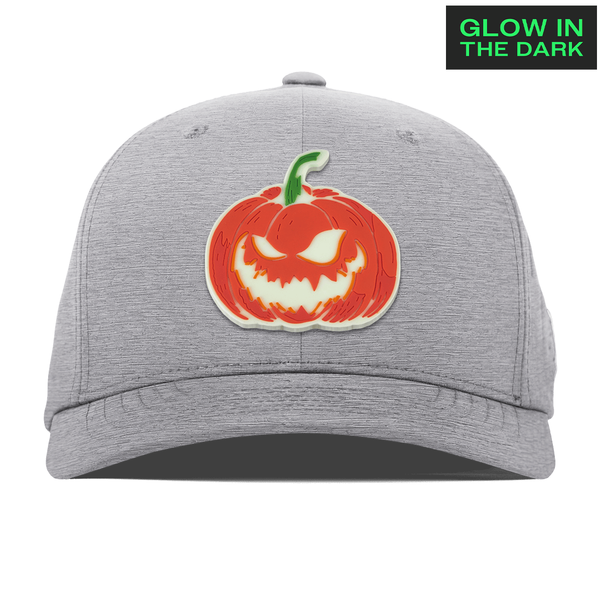 Jack-O-Lantern Glow Flexfit Performance Fitted Heather Gray