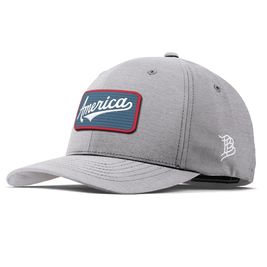 USA America Badge Flexfit Performance Fitted Heather Gray