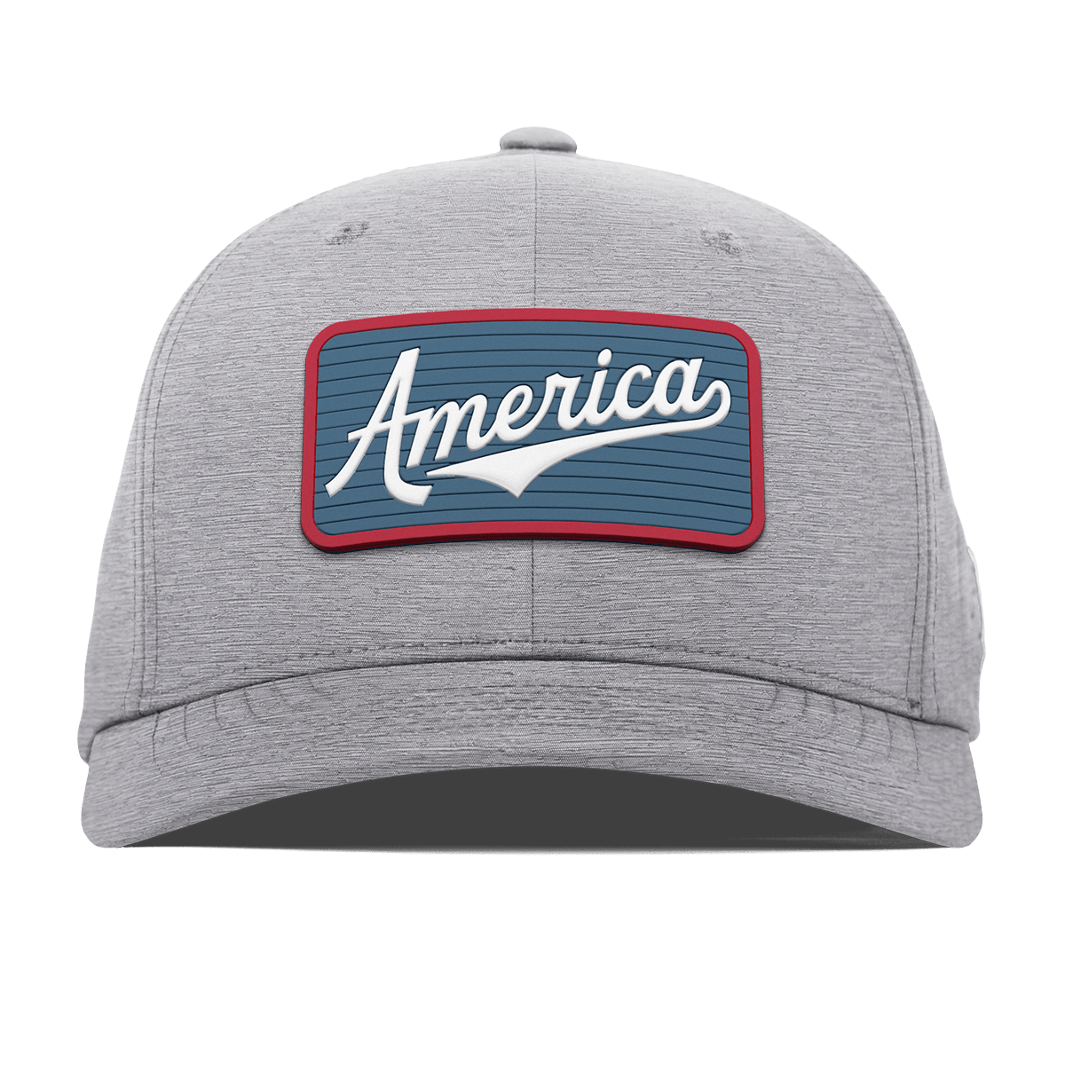 USA America Badge Flexfit Performance Fitted Heather Gray