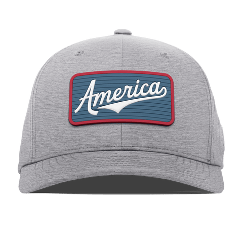 USA America Badge Flexfit Performance Fitted Heather Gray