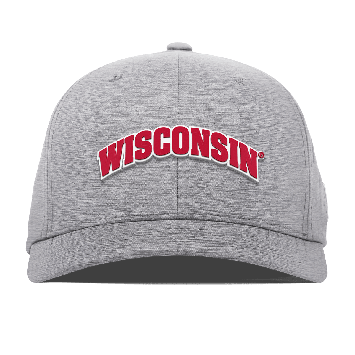 University of Wisconsin "Wisconsin Block" Flexfit Performance Fitted Heather Gray