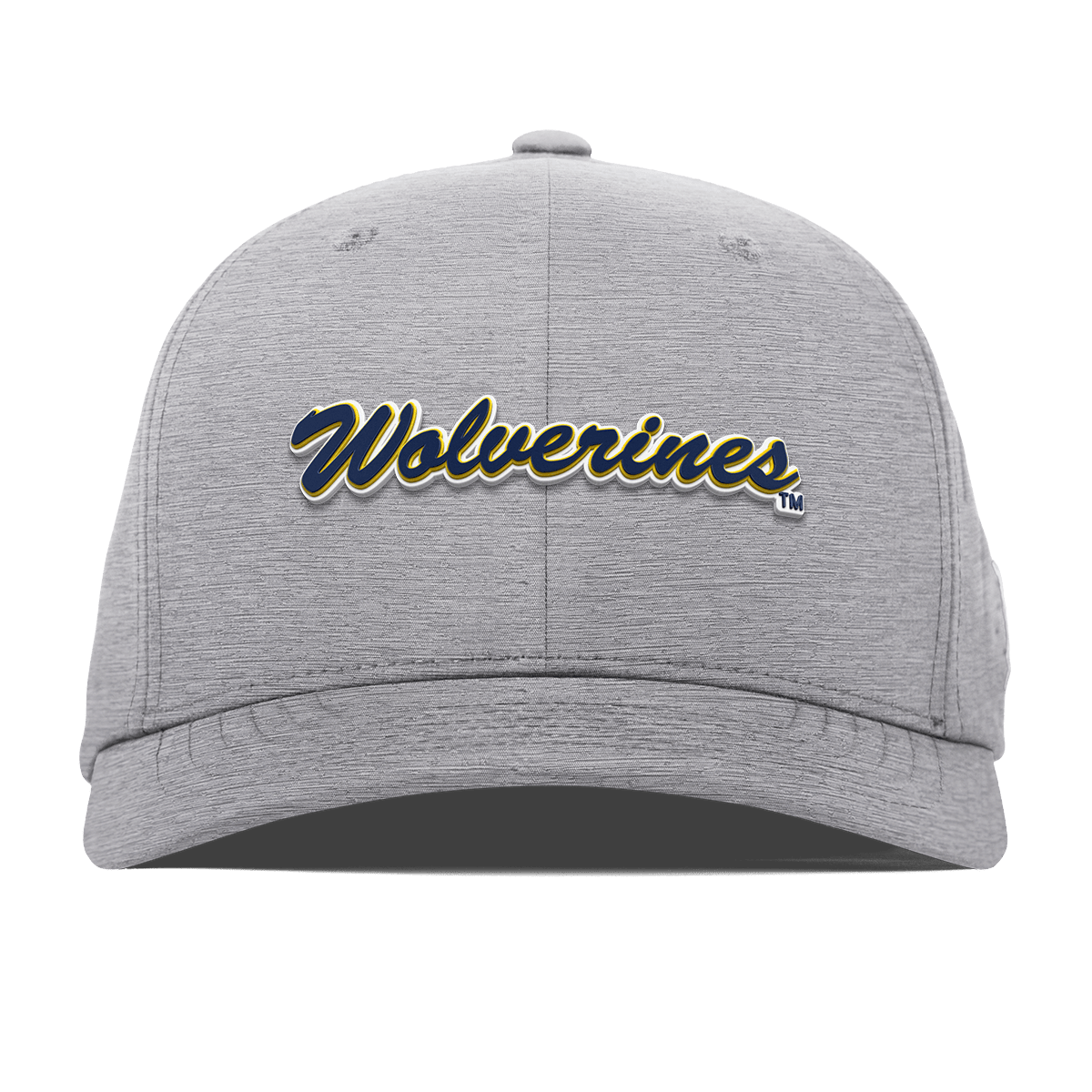 University of Michigan "Wolverines Script" Flexfit Performance Fitted Heather Gray