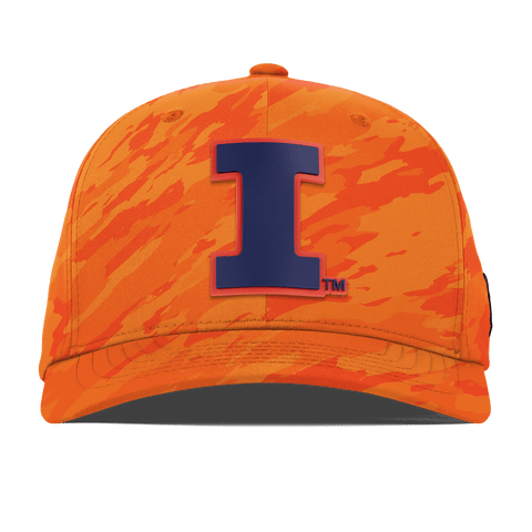 University of Illinois "Fighting Illini Navy" Flexfit Performance Fitted Blaze Orange Camo