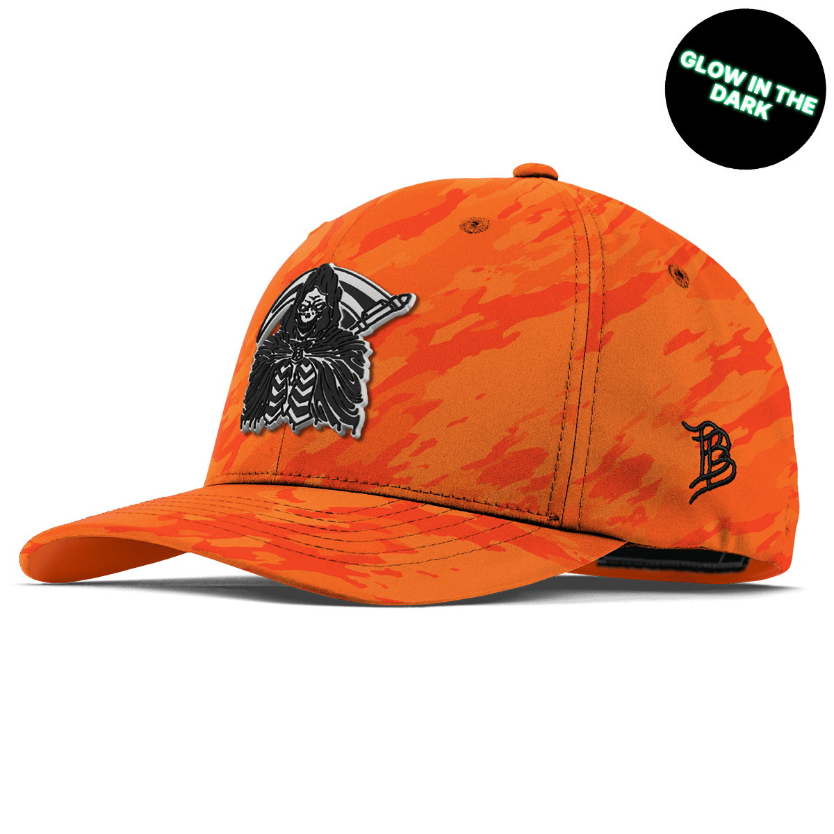 Grim Reaper Glow Flexfit Performance Fitted Blaze Orange Camo
