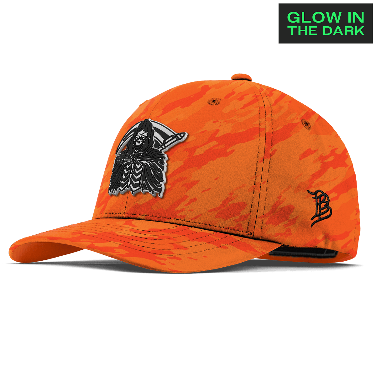 Grim Reaper Glow Flexfit Performance Fitted Blaze Orange Camo