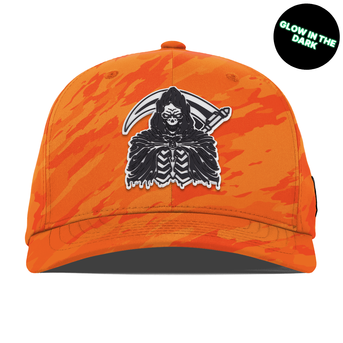 Grim Reaper Glow Flexfit Performance Fitted Blaze Orange Camo