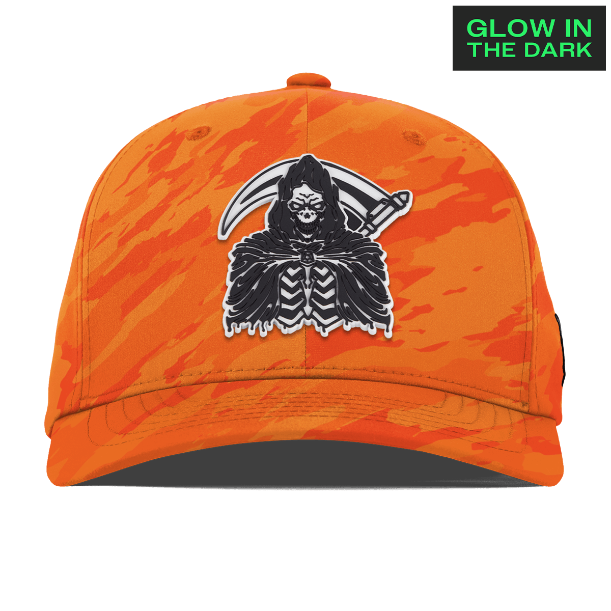 Grim Reaper Glow Flexfit Performance Fitted Blaze Orange Camo