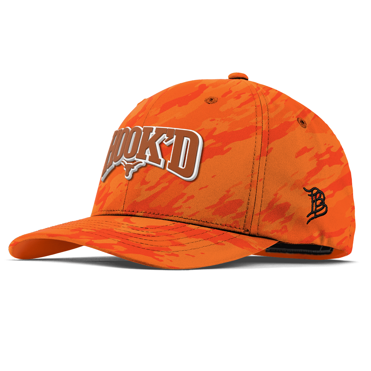 University of Texas "Hook'D" Flexfit Performance Fitted Blaze Orange Camo