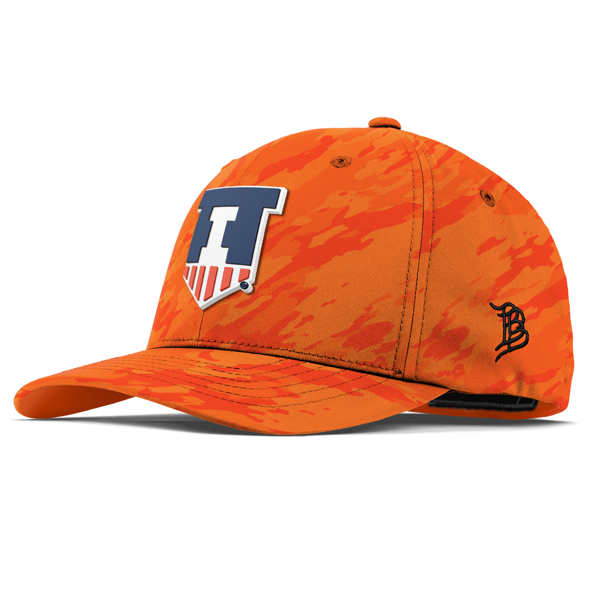 University of Illinois "Illinois Athletics" Flexfit Performance Fitted Blaze Orange Camo