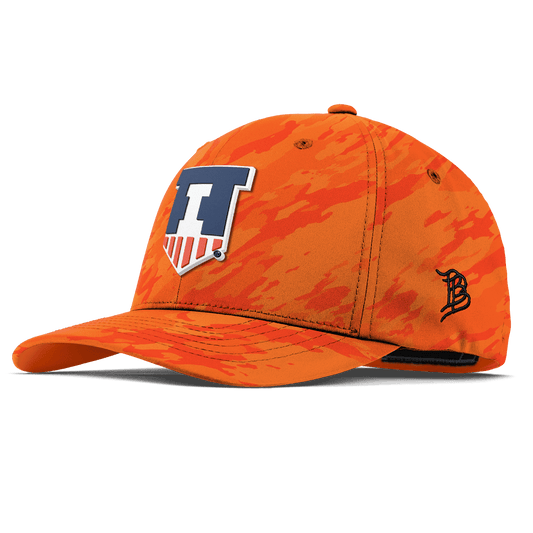 University of Illinois "Illinois Athletics" Flexfit Performance Fitted Blaze Orange Camo