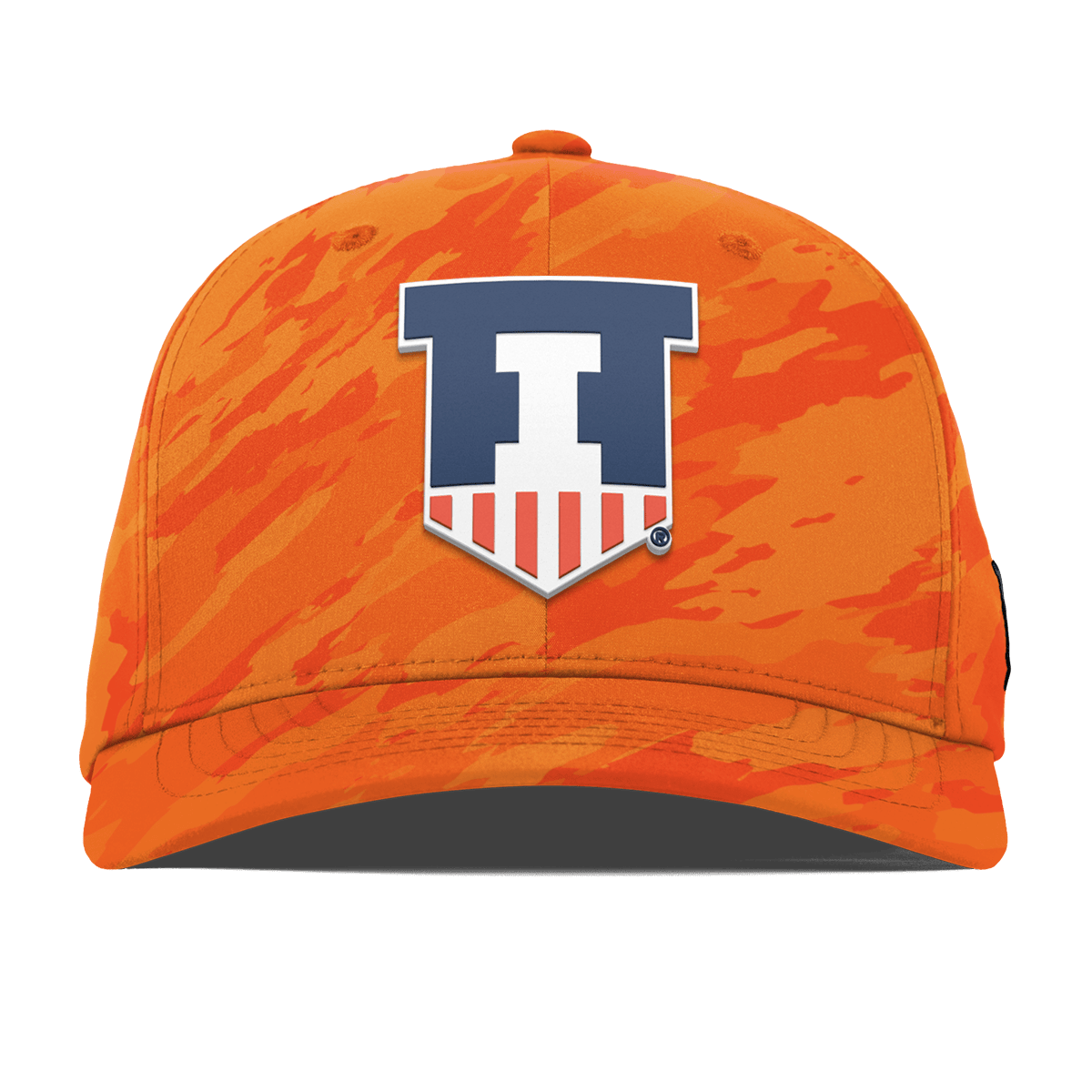 University of Illinois "Illinois Athletics" Flexfit Performance Fitted Blaze Orange Camo