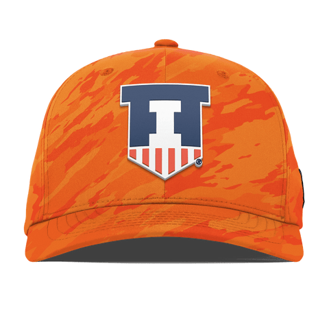 University of Illinois "Illinois Athletics" Flexfit Performance Fitted Blaze Orange Camo