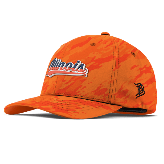 University of Illinois "Illinois Script" Flexfit Performance Fitted Blaze Orange Camo
