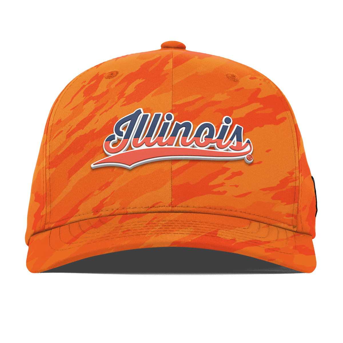 University of Illinois "Illinois Script" Flexfit Performance Fitted Blaze Orange Camo