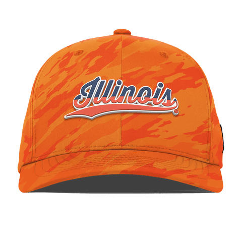 University of Illinois "Illinois Script" Flexfit Performance Fitted Blaze Orange Camo