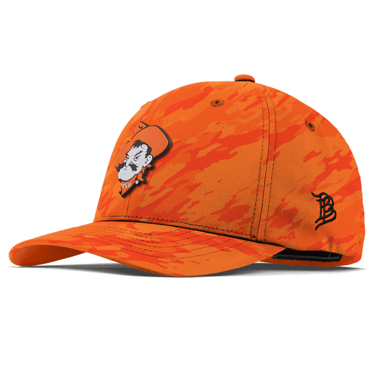 Oklahoma State University "OSU Pistol Pete" Flexfit Performance Fitted Blaze Orange Camo